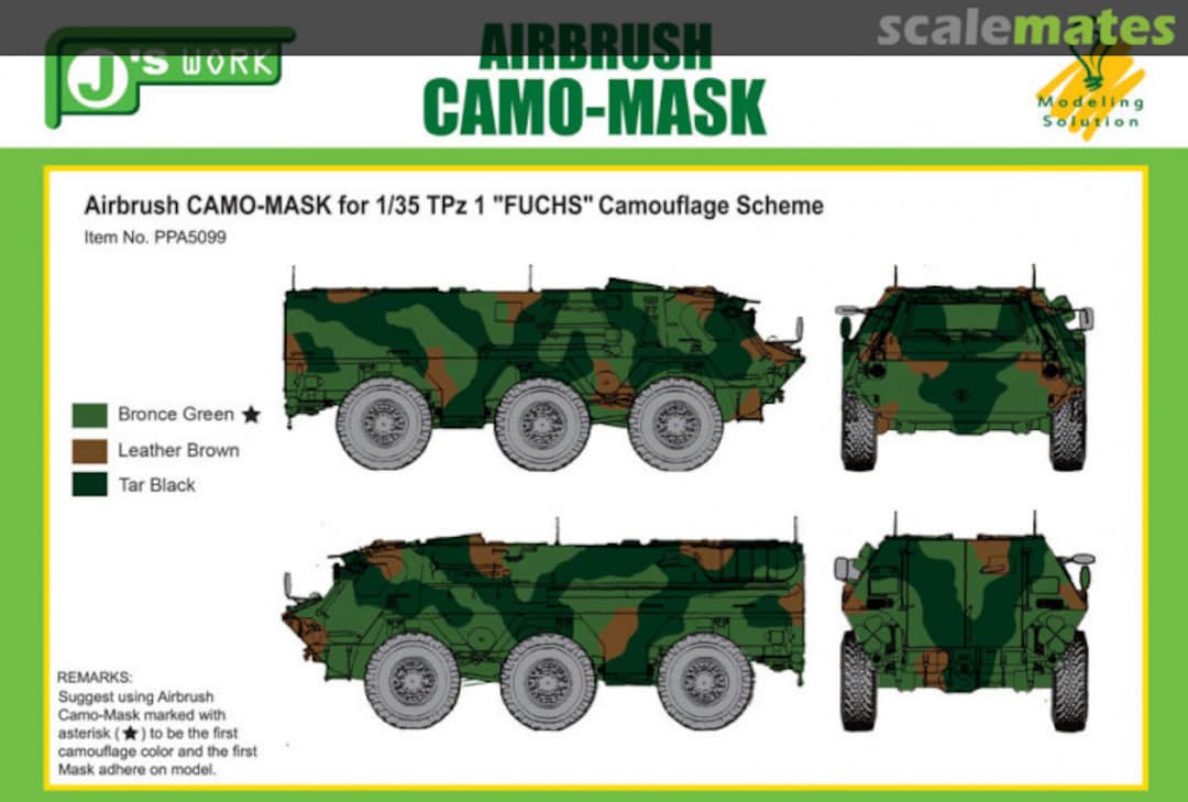 Boxart CAMO-MASK TPz1 'Fuchs' Camouflage Scheme PPA5099 J's Work Boxart CAMO-MASK TPz1 'Fuchs' Camouflage Scheme PPA5099 J's Work