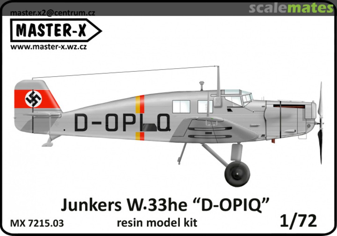 Boxart Junkers W.33he "D-OPIQ" MX 7215.03 Master-X