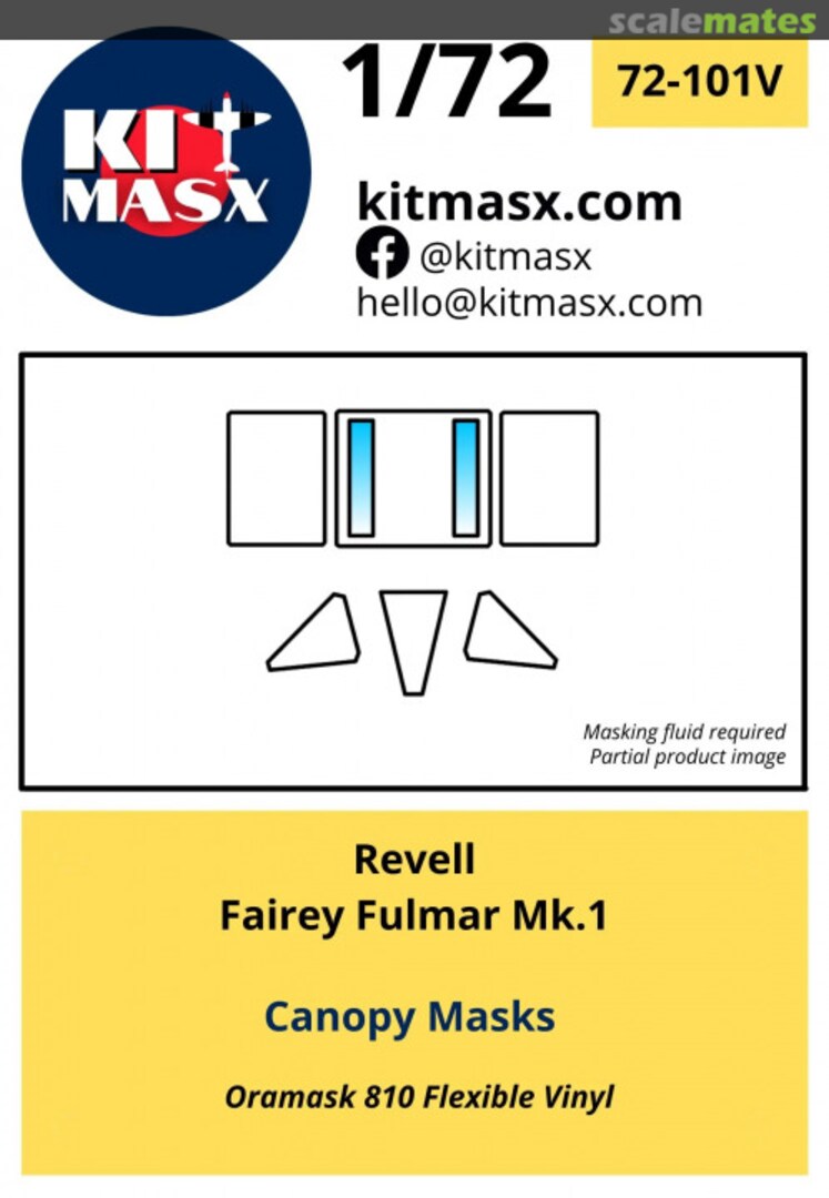 Boxart Fairey Fulmar Mk.1 Canopy Masks 72-101V Kit Masx Boxart Fairey Fulmar Mk.1 Canopy Masks 72-101V Kit Masx