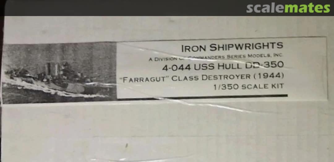 Boxart USS Hull DD-350 4-044 Iron Shipwrights
