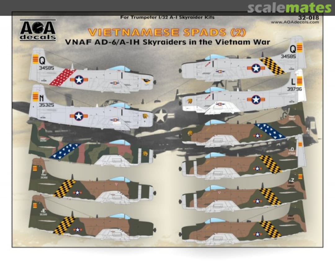 Boxart Vietnamese Spads (2) 32-018 AOA decals