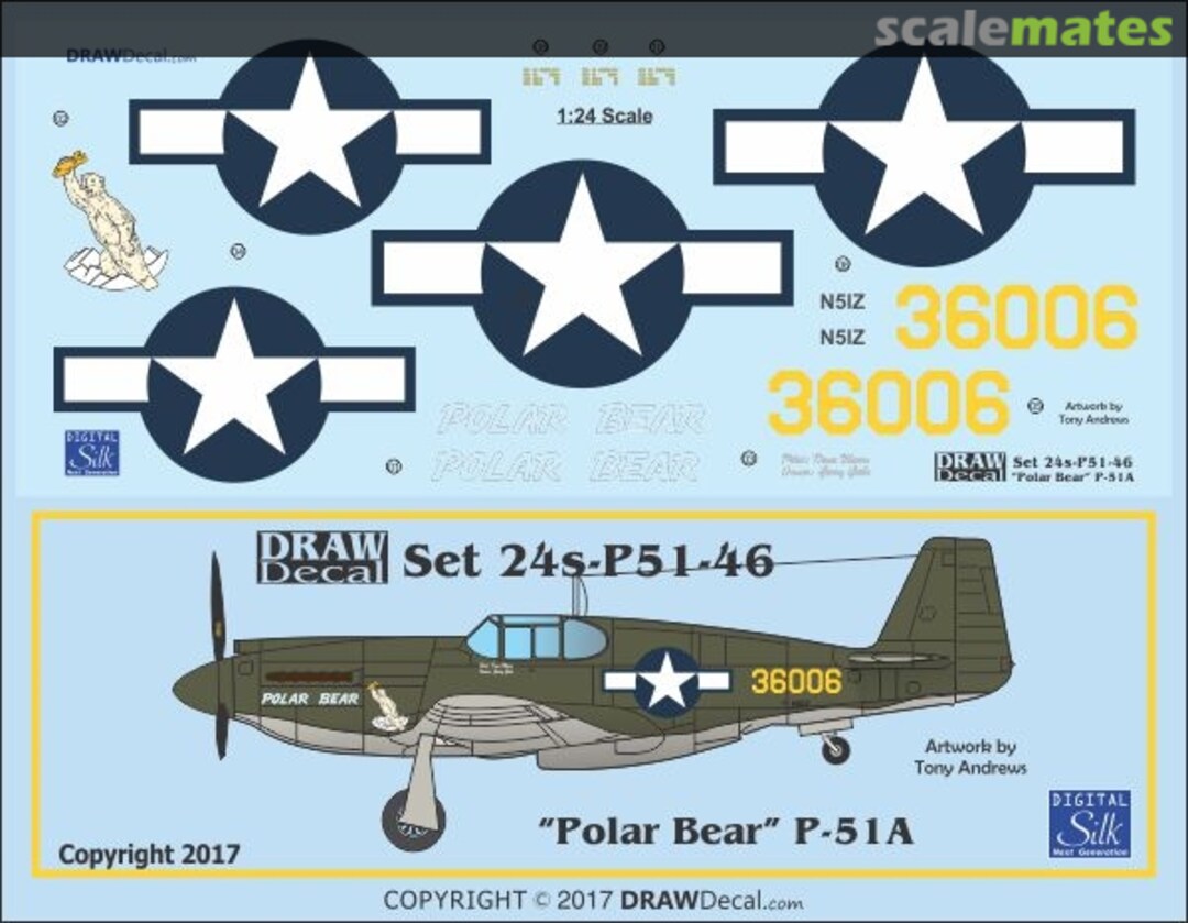 Boxart P-51A "Polar Bear" 24-P51-46 Draw Decal Boxart P-51A "Polar Bear" 24-P51-46 Draw Decal