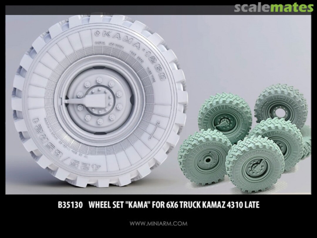 Boxart Wheel Set "Kama" for 6x6 Truck Kamaz 4310 Late B35130 Miniarm Boxart Wheel Set "Kama" for 6x6 Truck Kamaz 4310 Late B35130 Miniarm