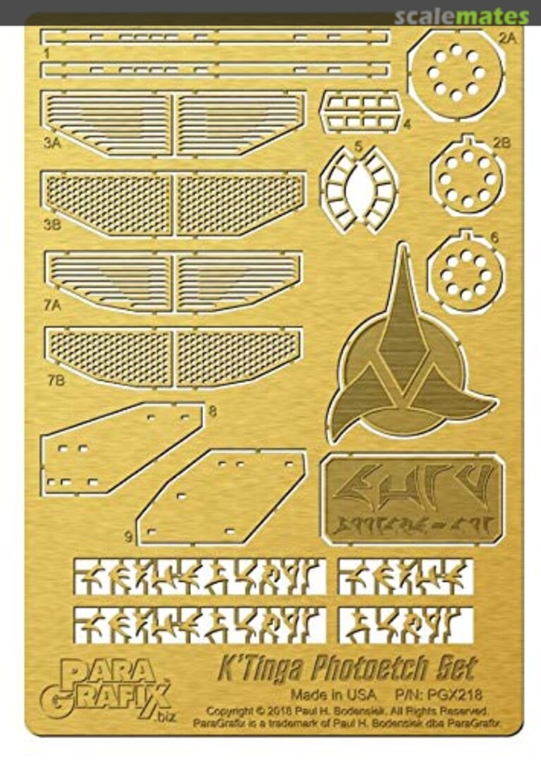 Boxart K'T'Inga Photoetch Set PGX218 ParaGrafix Modeling Systems Boxart K'T'Inga Photoetch Set PGX218 ParaGrafix Modeling Systems
