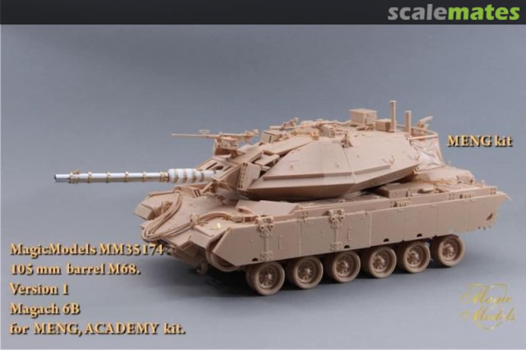 Boxart 105 mm barrel M68. Magach 6B (barrel Version 1) - Meng / Academy - MM35174 Magic Models Boxart 105 mm barrel M68. Magach 6B (barrel Version 1) - Meng / Academy - MM35174 Magic Models