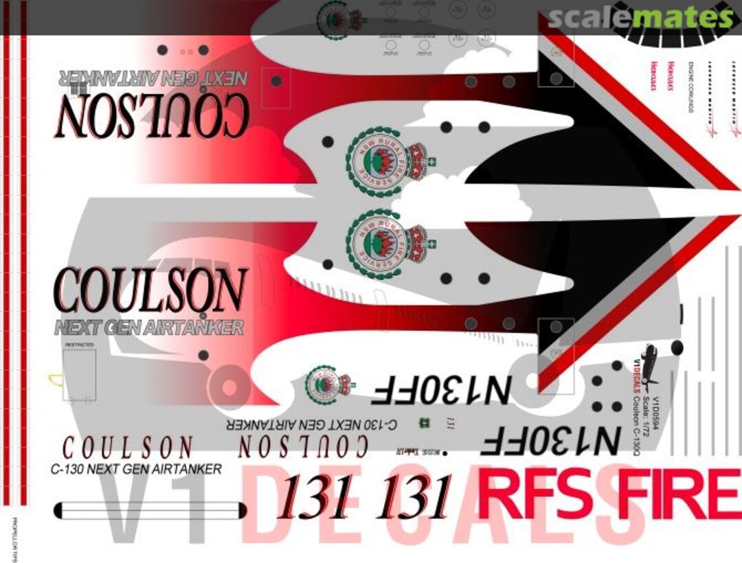 Boxart Coulson Lockheed C-130Q Hercules V1D0594-200 V1 Decals Boxart Coulson Lockheed C-130Q Hercules V1D0594-200 V1 Decals