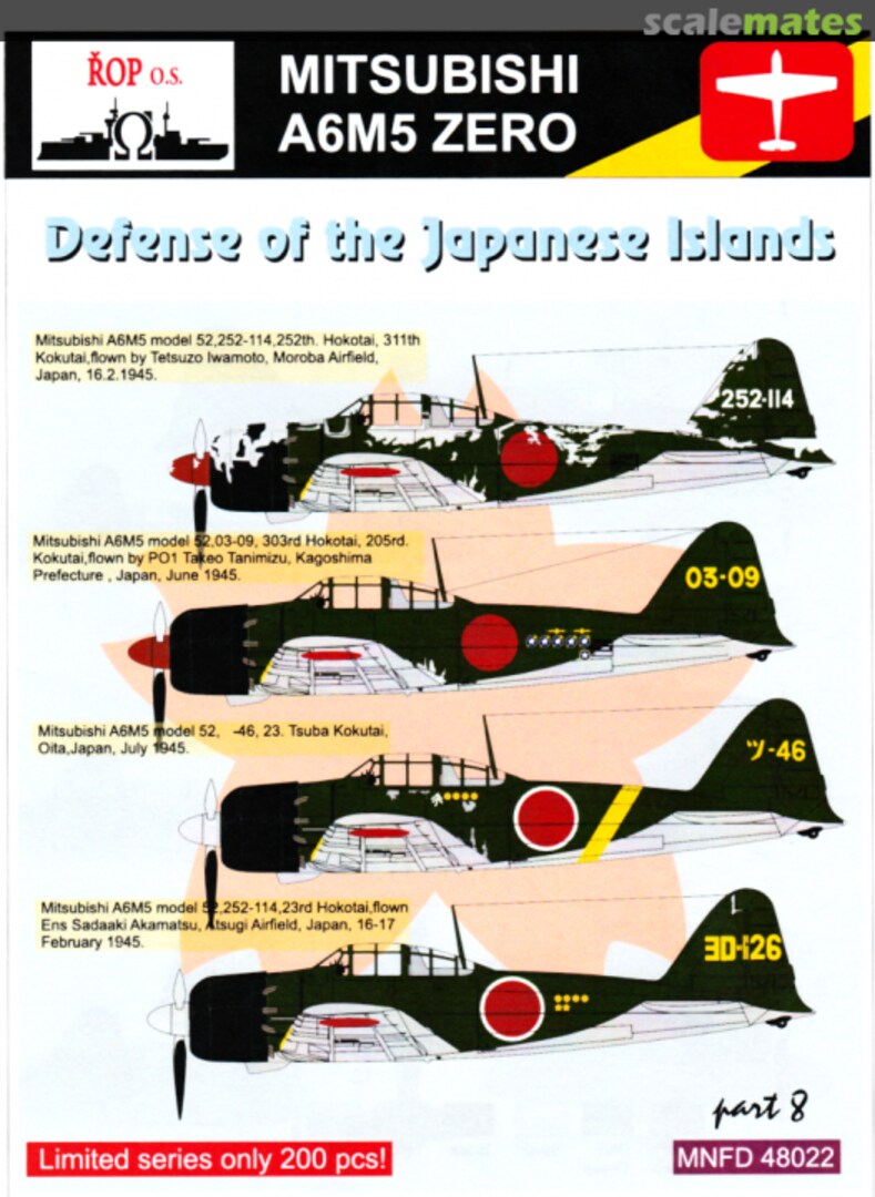 Boxart Mitsubishi A5M5 Zero: Defense of the Japanese Islands MNFD 48022 ROP o.s. Boxart Mitsubishi A5M5 Zero: Defense of the Japanese Islands MNFD 48022 ROP o.s.