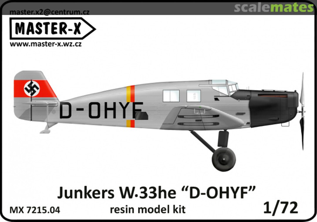 Boxart Junkers W.33he "D-OHYF" MX 7215.04 Master-X Boxart Junkers W.33he "D-OHYF" MX 7215.04 Master-X