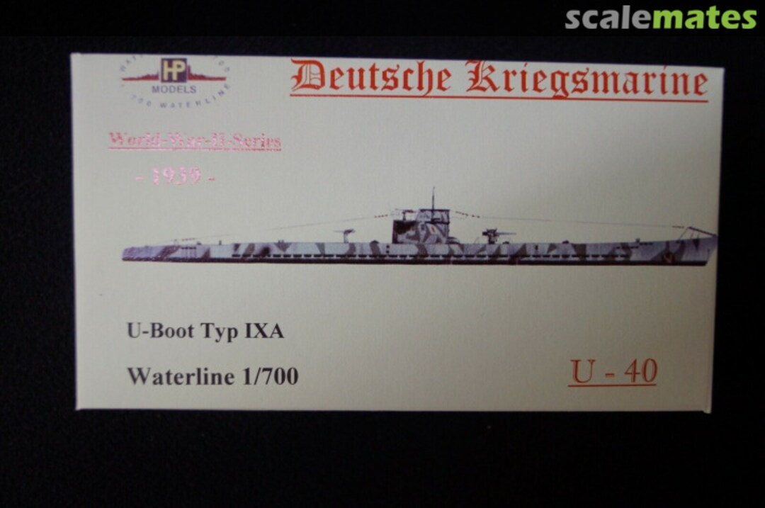 Boxart U-Boot Typ IXA "U-40" WW II-WL-G-120 HP-Models Boxart U-Boot Typ IXA "U-40" WW II-WL-G-120 HP-Models