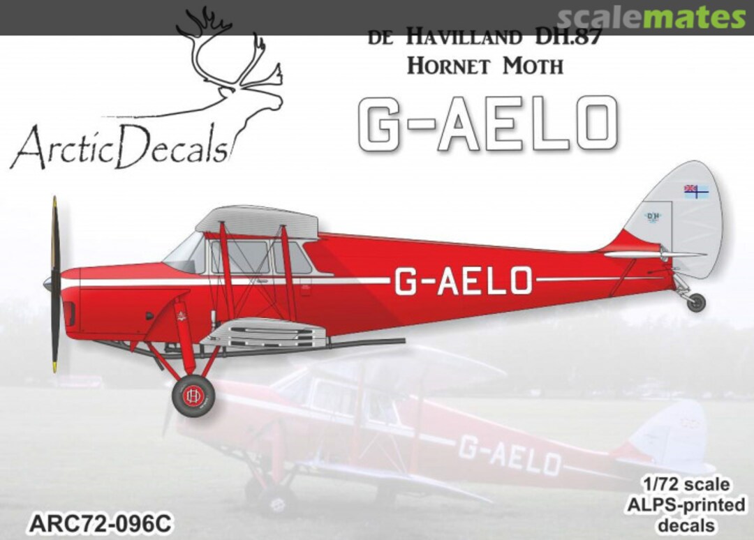Boxart DH.87B Hornet Moth G-AELO ARC72-096C Arctic Decals Boxart DH.87B Hornet Moth G-AELO ARC72-096C Arctic Decals