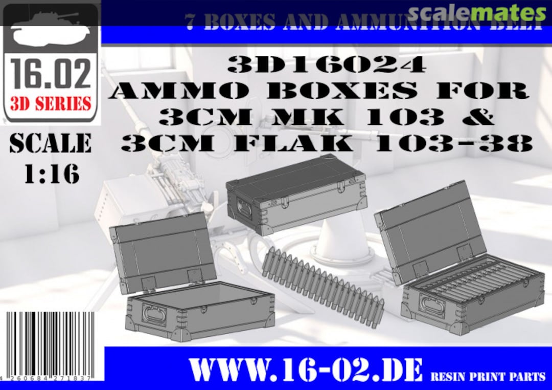 Boxart Ammo Boxes for 3cm MK 103 & 3cm Flak 103/38 3D16024 16.02 Boxart Ammo Boxes for 3cm MK 103 & 3cm Flak 103/38 3D16024 16.02