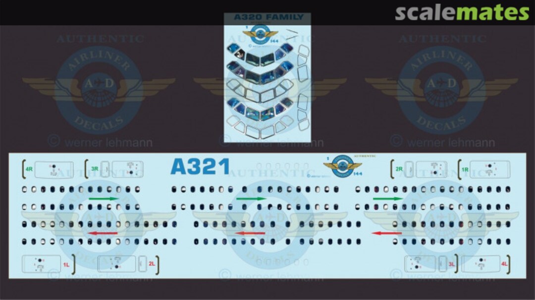 Boxart Cockpit and cabin windows A321, set A321 Set Authentic-Airliner-Decals Boxart Cockpit and cabin windows A321, set A321 Set Authentic-Airliner-Decals