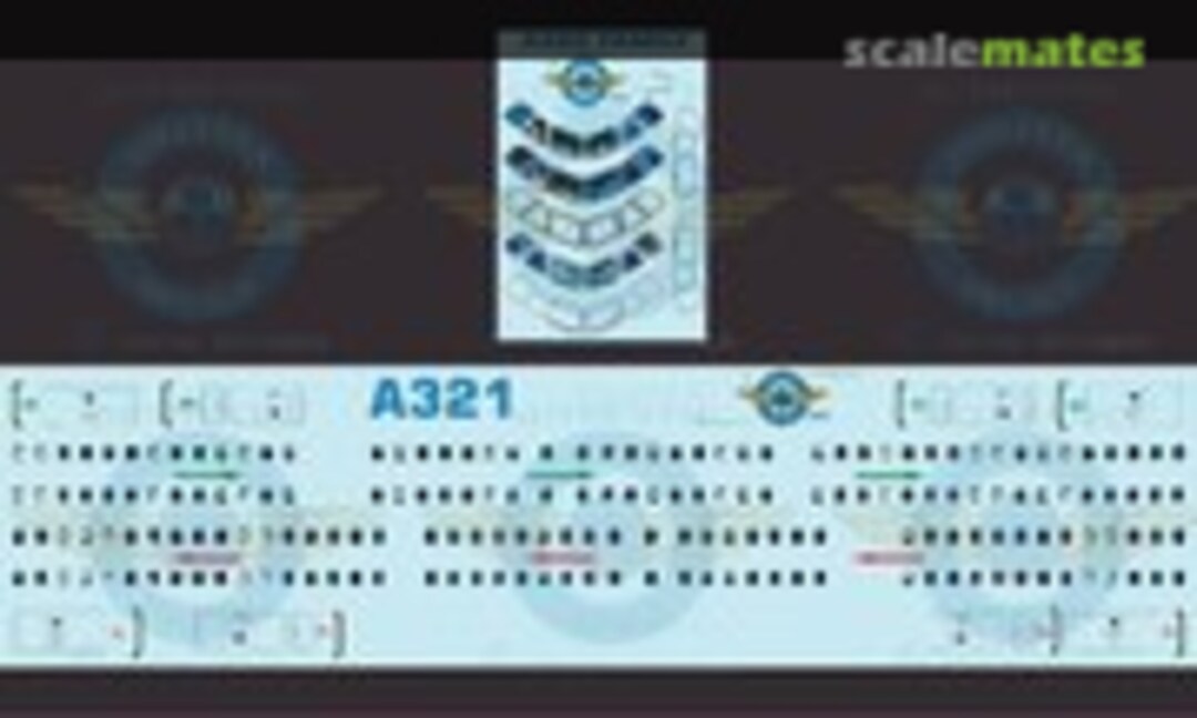 1:144 Cockpit and cabin windows A321, set (Authentic-Airliner-Decals A321 Set) A321 Set