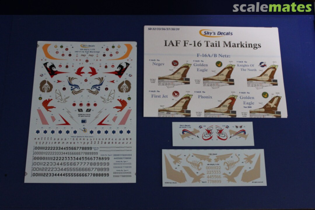 Boxart IAF F-16 TAIL MARKINGS SD-33(1) Sky's Decals Boxart IAF F-16 TAIL MARKINGS SD-33(1) Sky's Decals