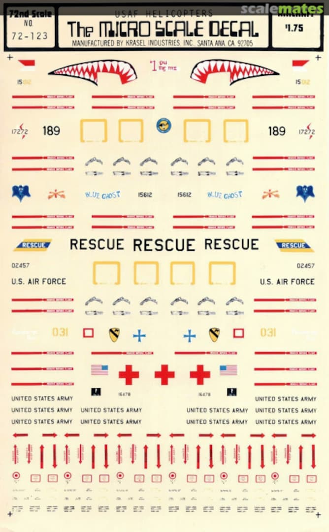 Boxart US Army & USAF Helicopters 72-123 Microscale