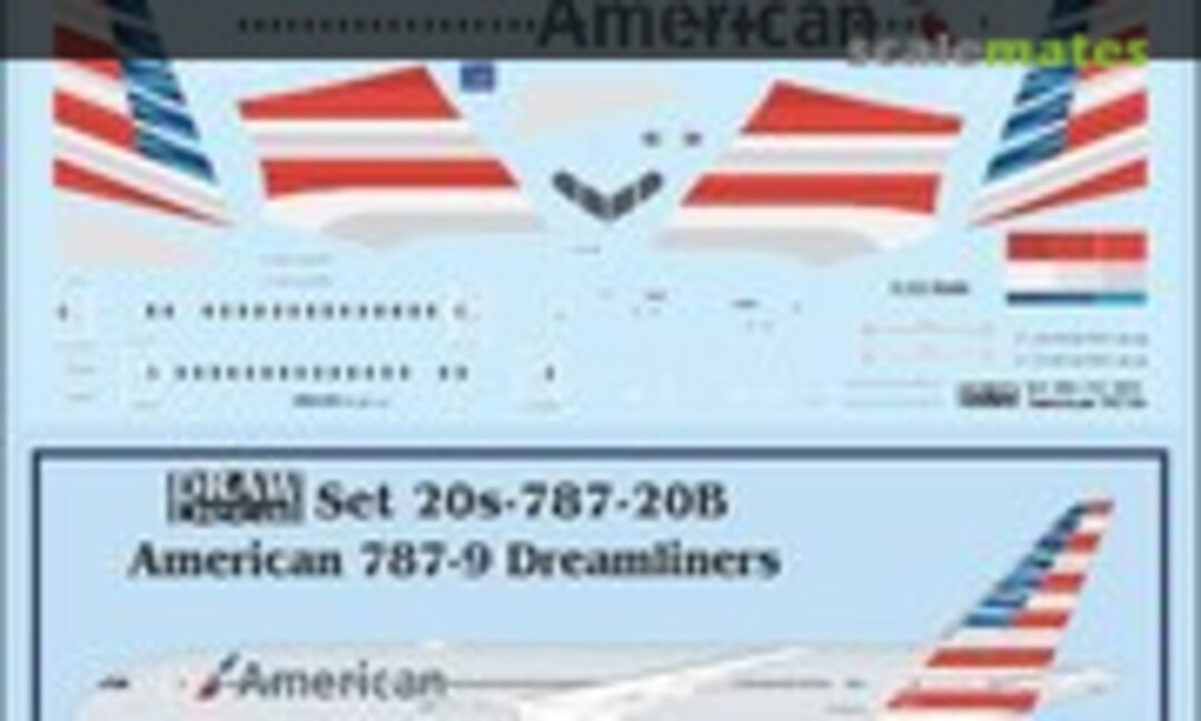 1:200 American Airlines 787-9 Dreamliners (Draw Decal 20-787-20B) 20-787-20B