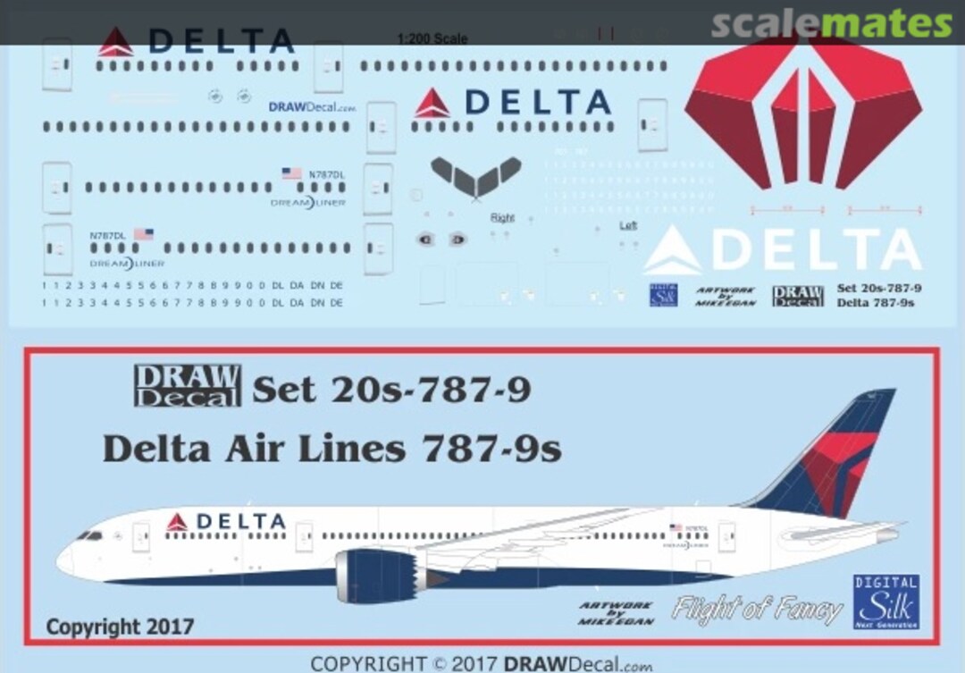 Boxart Delta Air Lines 787-9 Dreamliner 20-787-9 Draw Decal Boxart Delta Air Lines 787-9 Dreamliner 20-787-9 Draw Decal