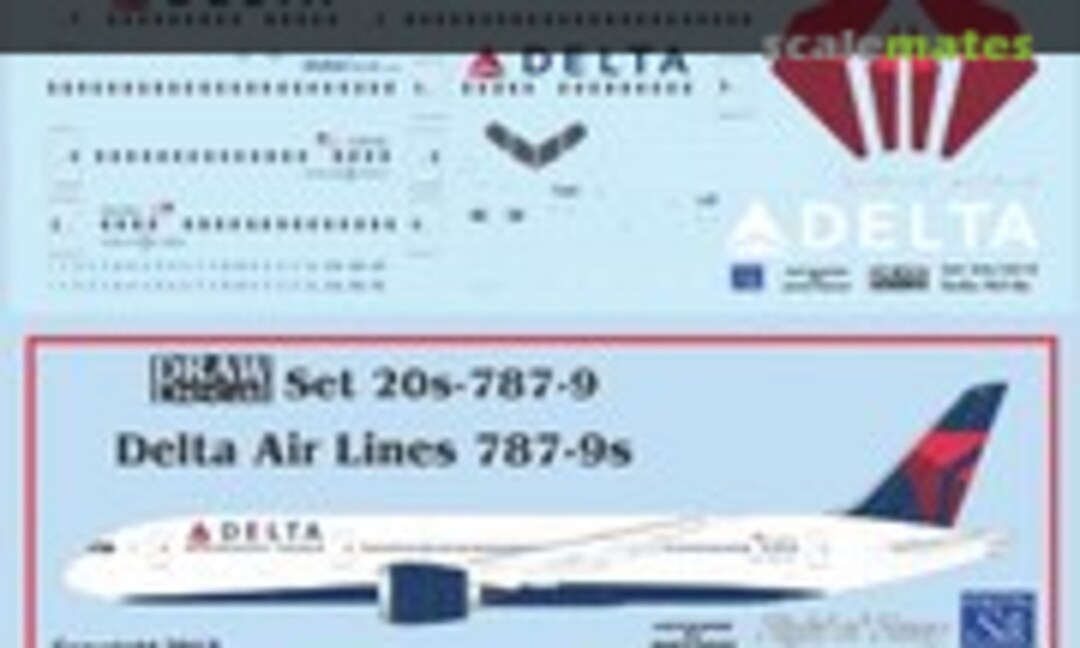 1:200 Delta Air Lines 787-9 Dreamliner (Draw Decal 20-787-9) 20-787-9