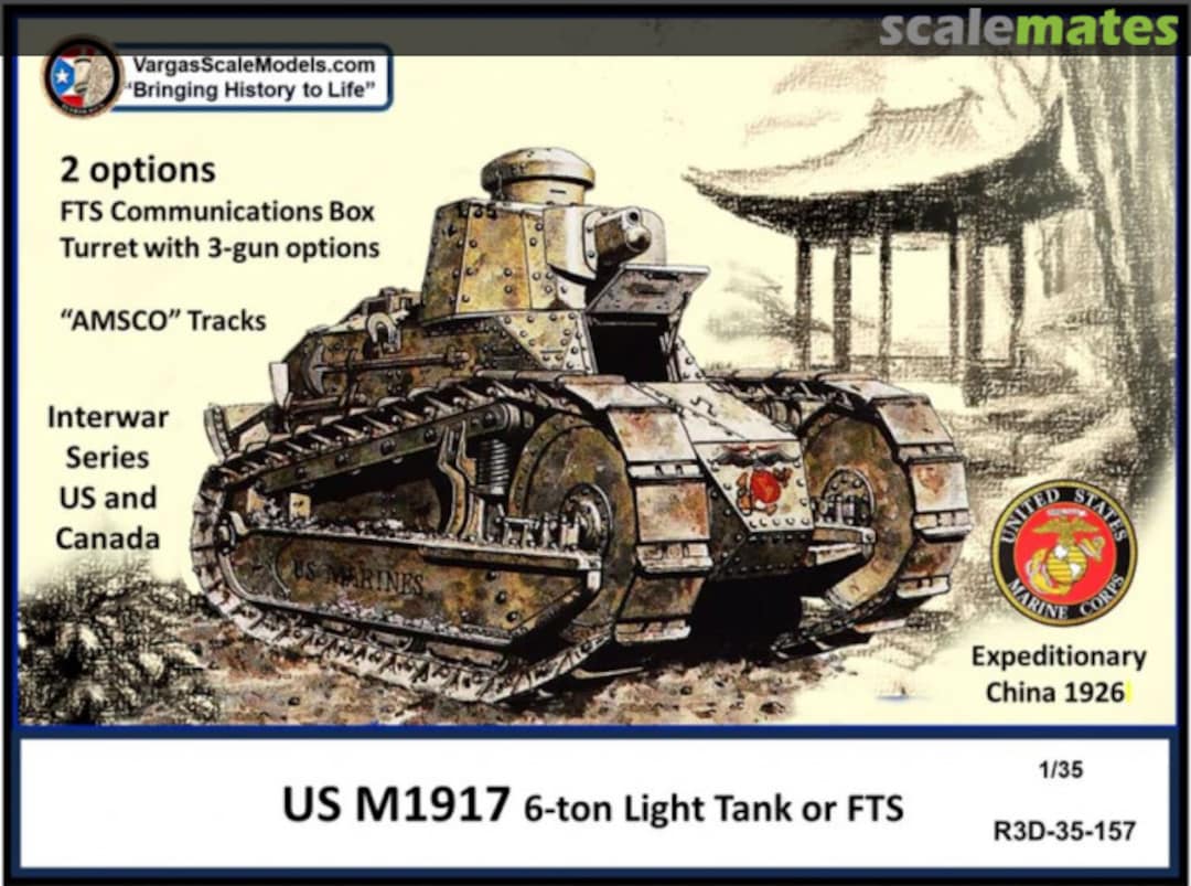 Boxart M1917 6-ton Light Tank or FTS R3D-35-157 Vargas Scale Models