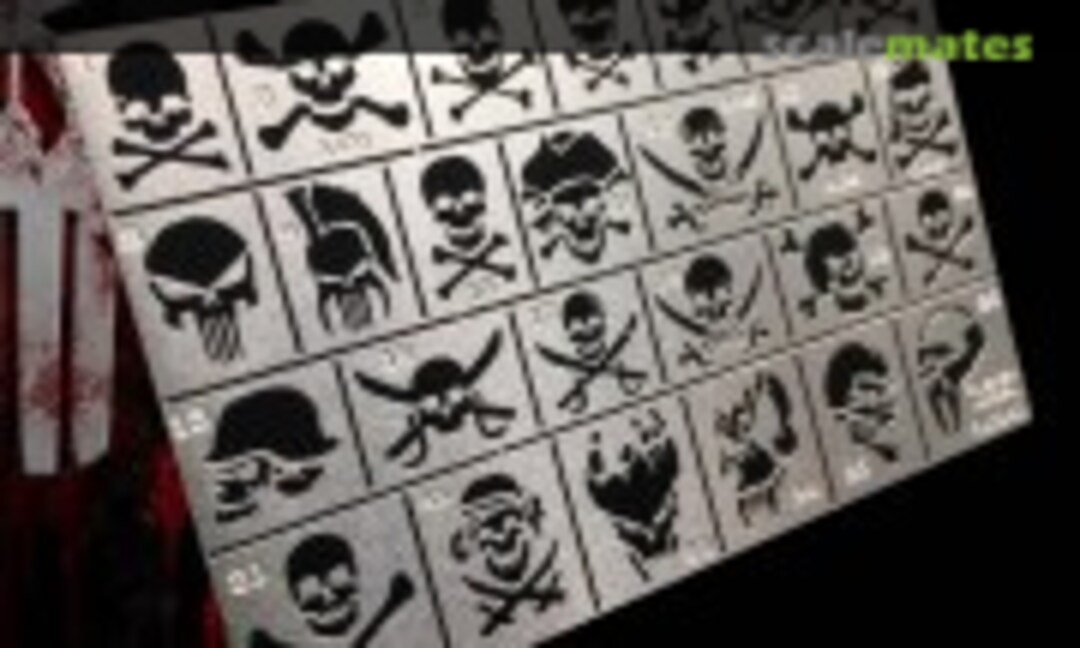 1:35 Gundam/Military Model-kits Skull & Death icon Airbrush Stencil (Alexen Model FG-AJ0040) FG-AJ0040
