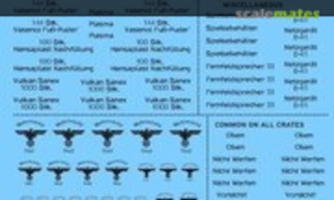 1:35 German medical and miscellaneous cargo box stencils (black) (Archer AR35352B) AR35352B