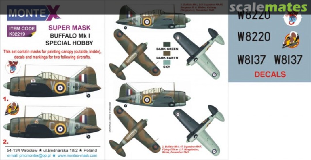 Boxart Brewster Buffalo Mk I K32219 Montex Boxart Brewster Buffalo Mk I K32219 Montex