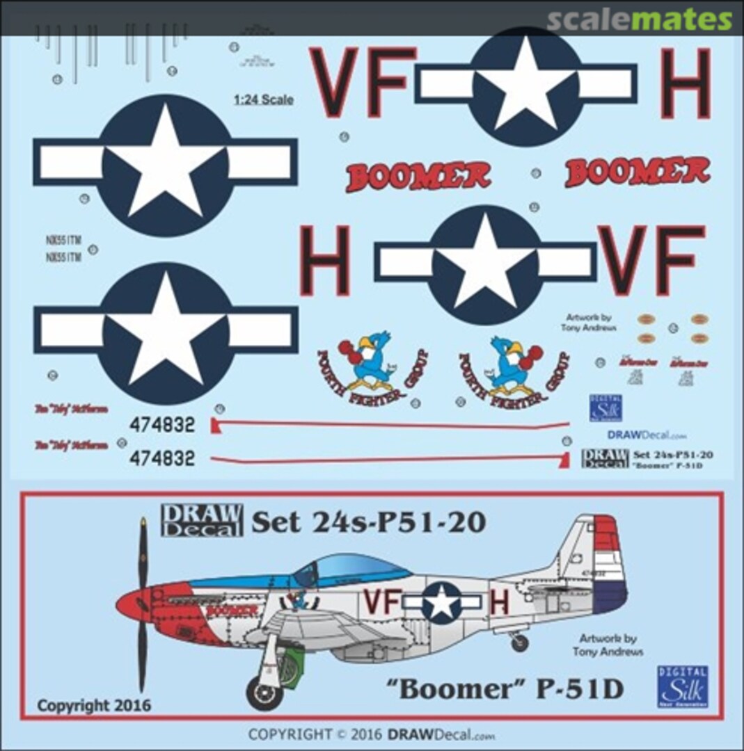 Boxart P-51D "Boomer" 24-P51-20 Draw Decal Boxart P-51D "Boomer" 24-P51-20 Draw Decal