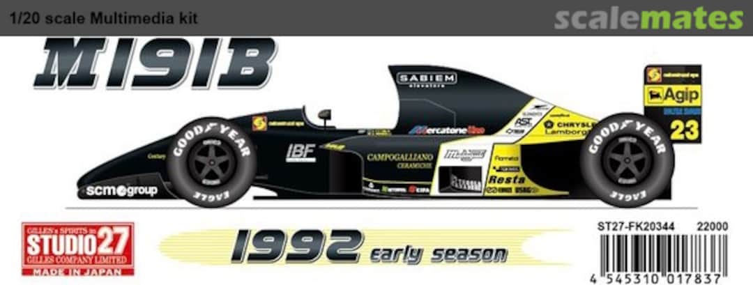 Boxart Minardi M191B 1992 ST27-FK20344 Studio27 Boxart Minardi M191B 1992 ST27-FK20344 Studio27