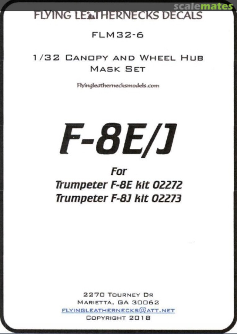Boxart Vought F-8E/F-8J Crusader Canopy and Wheel Mask Set FLM32-6 Flying Leathernecks