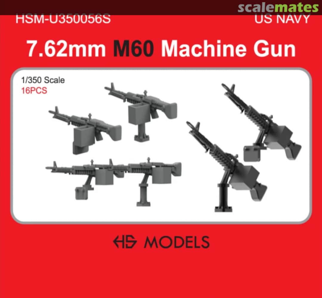 Boxart 7.62mm M60 Machine Gun HSM-U350056S HS Models Boxart 7.62mm M60 Machine Gun HSM-U350056S HS Models