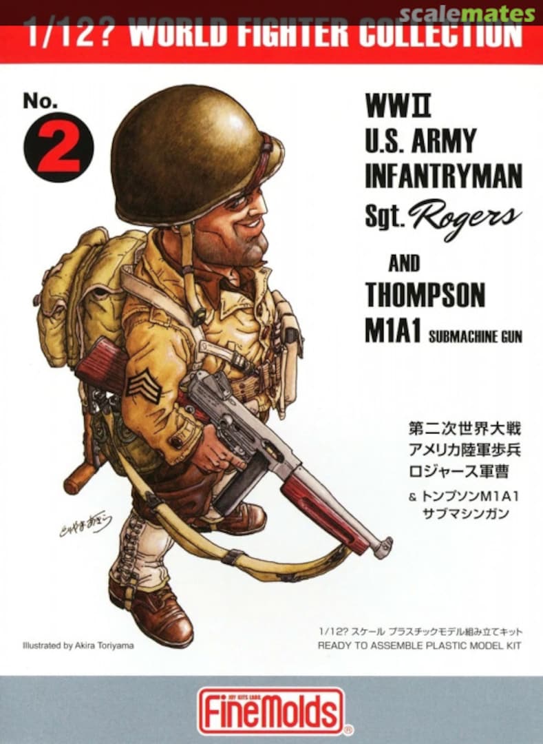 Boxart WWII U.S. Army Infantryman Sgt. Rogers and Thompson M1A1 Submachinegun FT2 Fine Molds