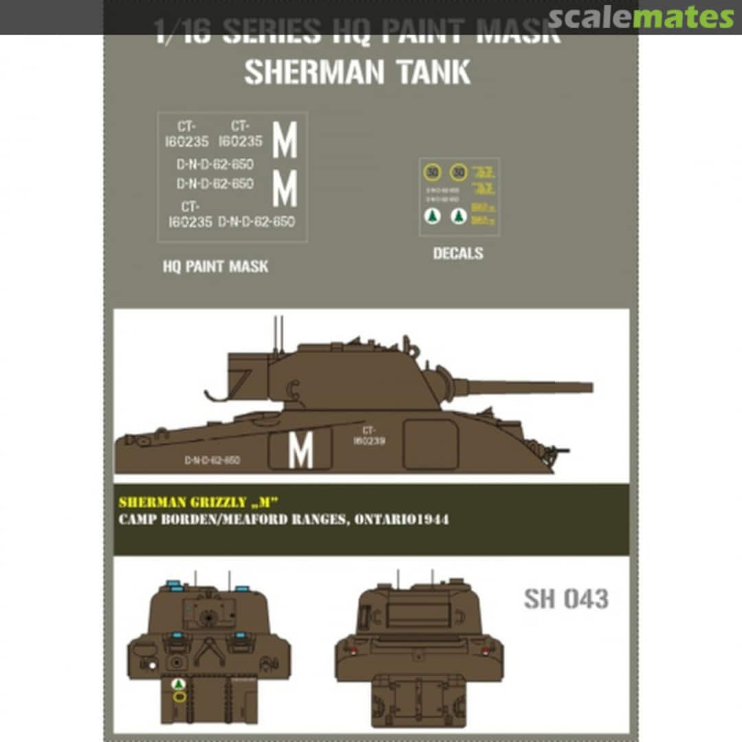 Boxart Sherman Grizzly "M", masks SH 043 HQ-Masks Boxart Sherman Grizzly "M", masks SH 043 HQ-Masks