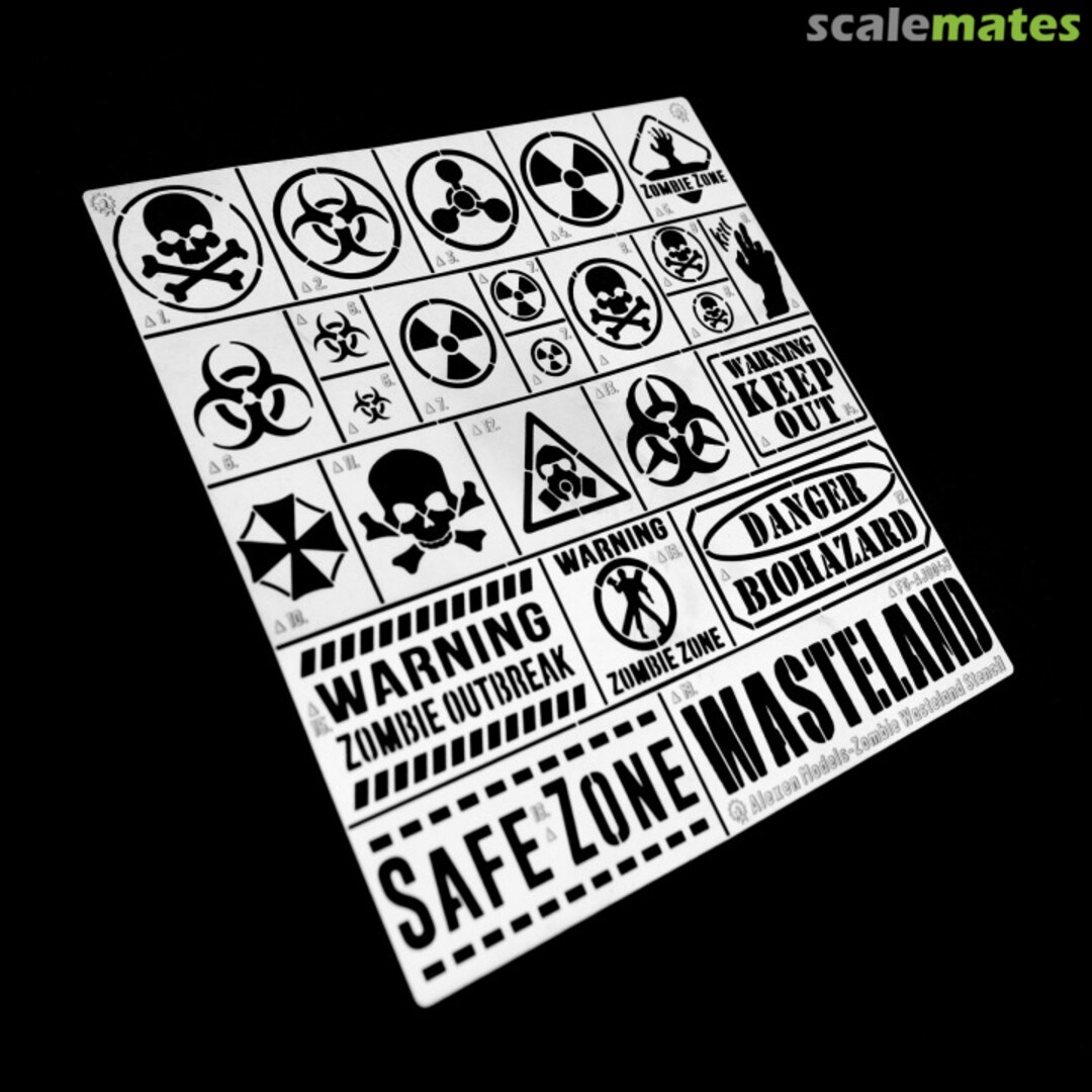 Boxart Wasteland/Zombie outbreak warning logo Airbrush Stencil for tank and scense FG-AJ0048 Alexen Model Boxart Wasteland/Zombie outbreak warning logo Airbrush Stencil for tank and scense FG-AJ0048 Alexen Model