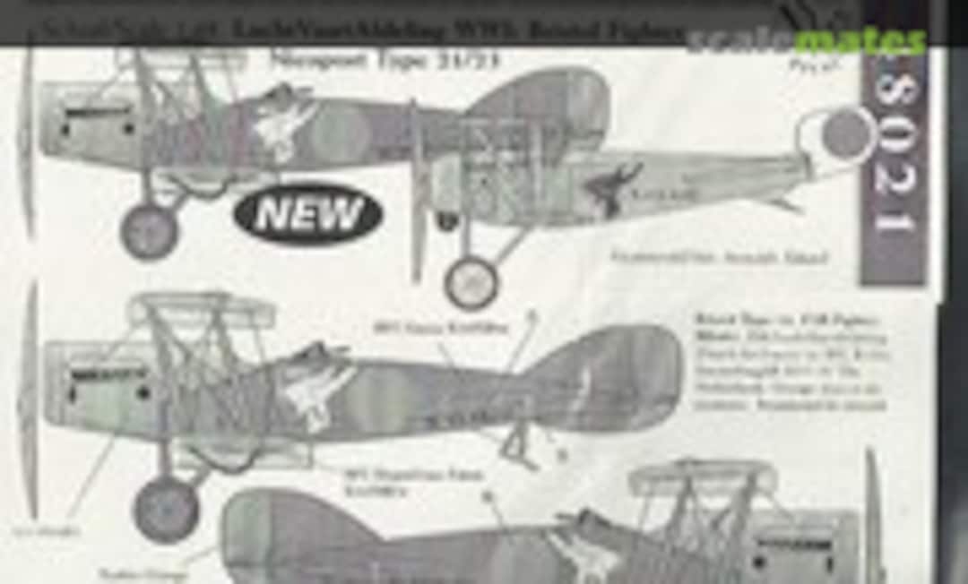 1:48 LVA WW1: Bristol Fighter, Nieuport Type 21/23 (Dutch Decal DD48021)