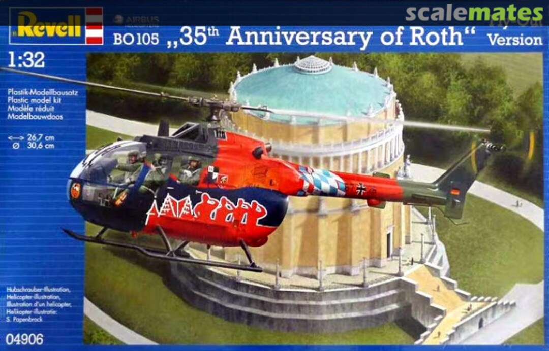 Boxart BO 105 "35th Anniversary of Roth" Fly-out version 04906 Revell Boxart BO 105 "35th Anniversary of Roth" Fly-out version 04906 Revell