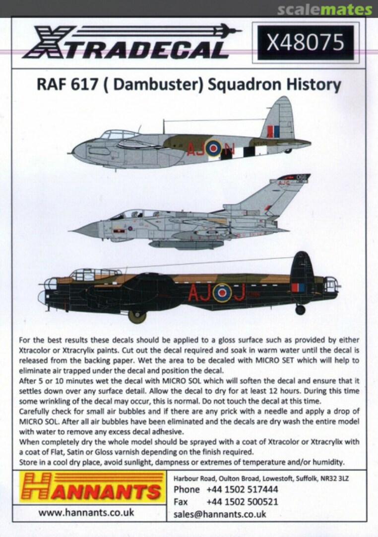 Boxart RAF 617 (Dambuster) Squadron History X48-075 Xtradecal Boxart RAF 617 (Dambuster) Squadron History X48-075 Xtradecal