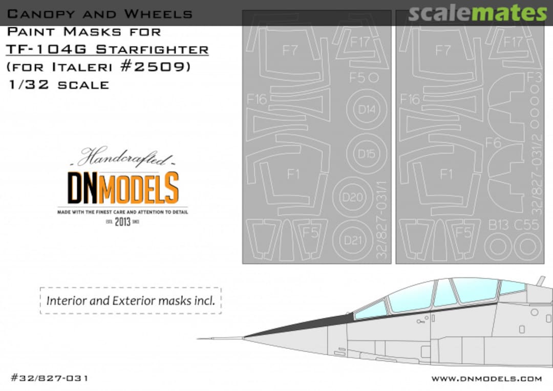 Boxart Canopy and Wheels Paint Mask Set for Italeri’s TF-104G Starfighter 32/827-031 DN Models Boxart Canopy and Wheels Paint Mask Set for Italeri’s TF-104G Starfighter 32/827-031 DN Models