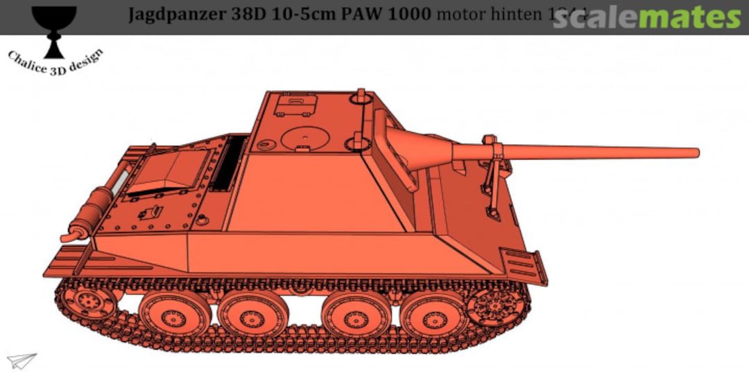 Boxart Jagdpanzer 38D 10.5cm PAW 1000 motor hinten CD014 Chalice 3D Design 