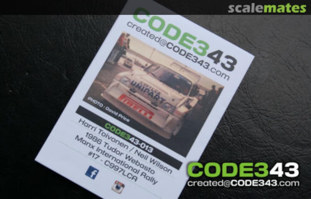 Boxart MG Metro 6R4 (C997 LCA) "UNIPART" 013 CODE343 Boxart MG Metro 6R4 (C997 LCA) "UNIPART" 013 CODE343