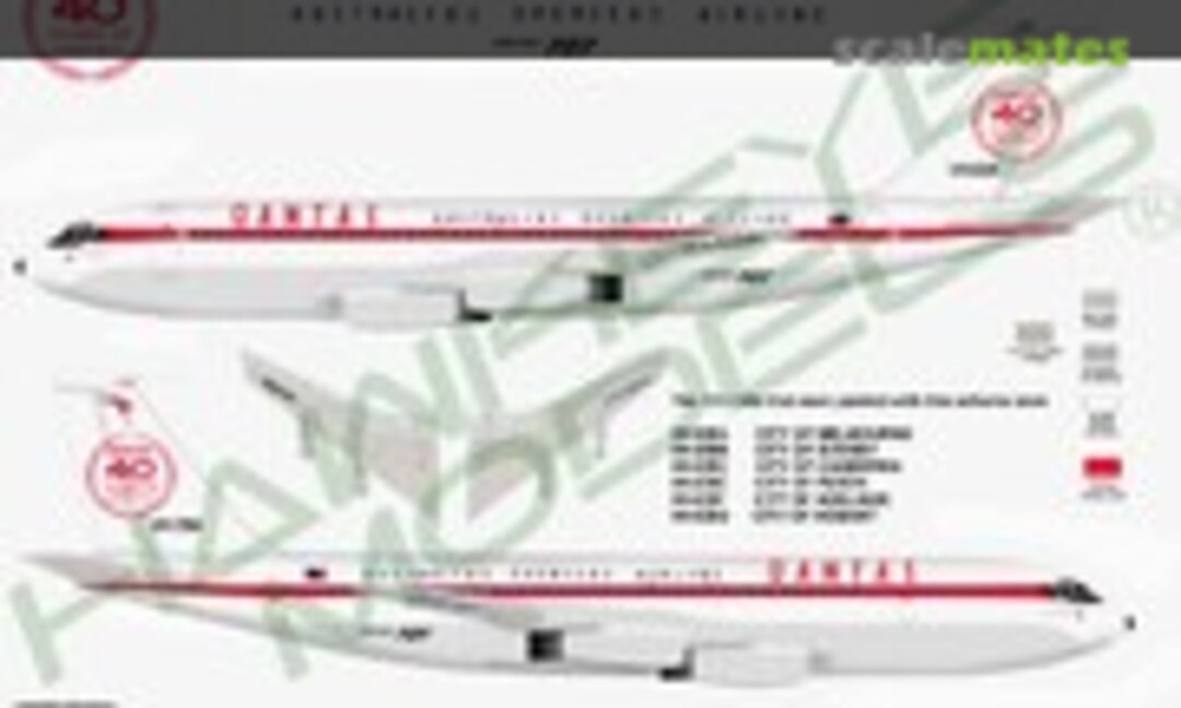 1:144 QANTAS 707-138 “40 YEARS OF SERVICE “ LIVERY 1960 (Hawkeye Models CDS-140) CDS-140