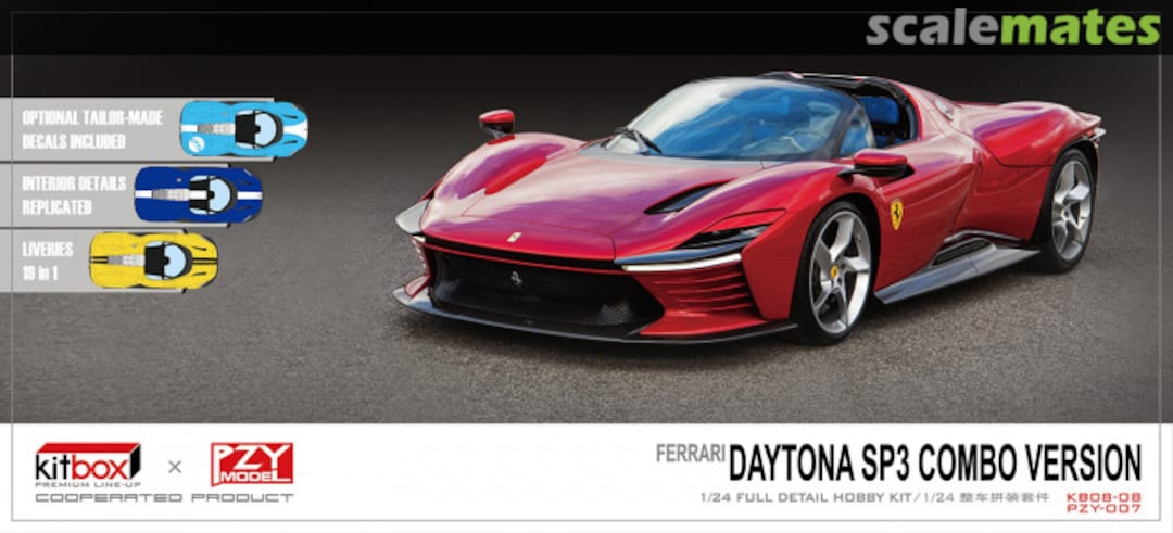 Boxart Ferrari Daytona SP3 Combo Version KB08-08 KitBox & PZY Model Boxart Ferrari Daytona SP3 Combo Version KB08-08 KitBox & PZY Model