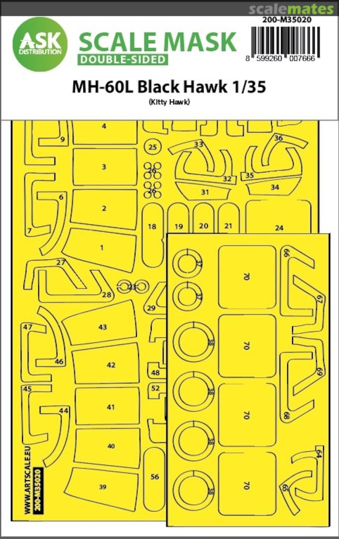 Boxart MH-60L Black Hawk double-sided express fit painting mask 200-M35020 ASK Boxart MH-60L Black Hawk double-sided express fit painting mask 200-M35020 ASK