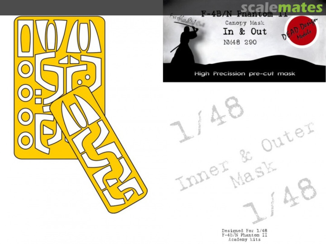 Boxart F-4B/N Phantom II Canopy Mask In & Out NM48290 DEAD Design Models Boxart F-4B/N Phantom II Canopy Mask In & Out NM48290 DEAD Design Models