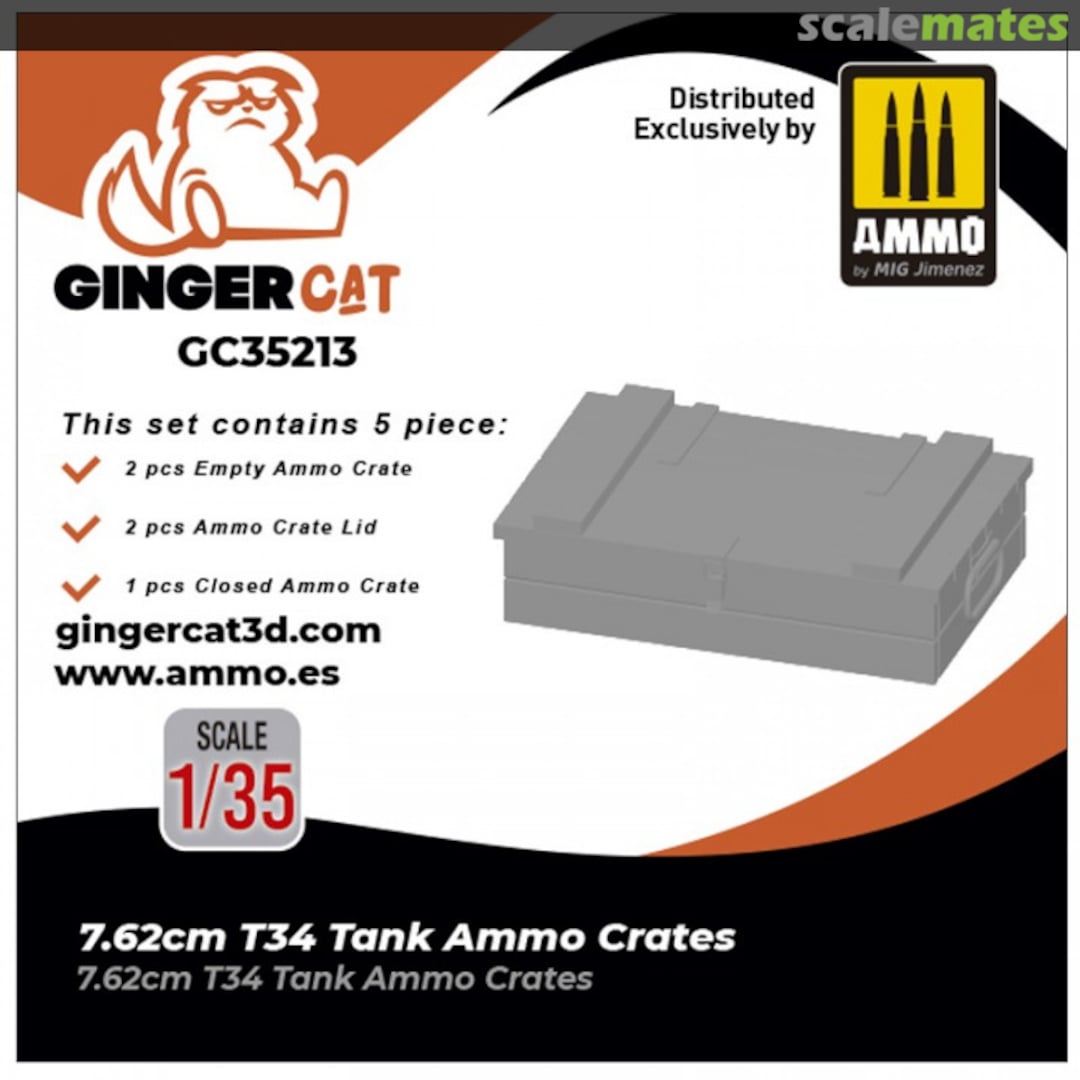 Boxart Caisses de munitions char T34 7.62cm 1/35 35213 Ginger Cat