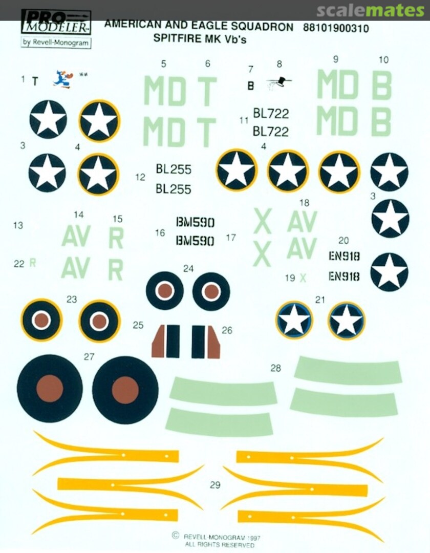 Boxart American and Eagle Squadron Spitfire Mk Vb's 88101900310 Pro Modeler Boxart American and Eagle Squadron Spitfire Mk Vb's 88101900310 Pro Modeler