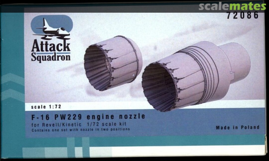 Boxart F-16 - PW229 engine nozzle 72086 Attack Squadron Boxart F-16 - PW229 engine nozzle 72086 Attack Squadron