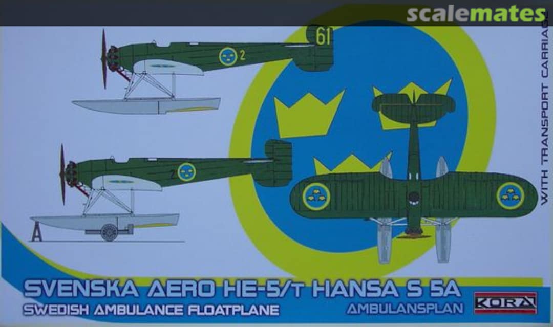 Boxart Heinkel He-5t/S 5A "Hansa" Swedish ambulance float 72187 Kora Models Boxart Heinkel He-5t/S 5A "Hansa" Swedish ambulance float 72187 Kora Models