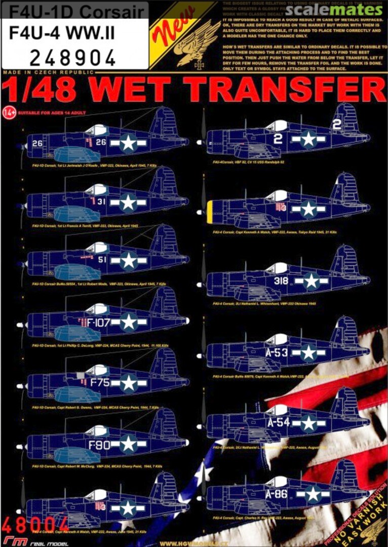 Boxart F4U-1D Corsair F4U-4 WW.II 248904 HGW Models Boxart F4U-1D Corsair F4U-4 WW.II 248904 HGW Models