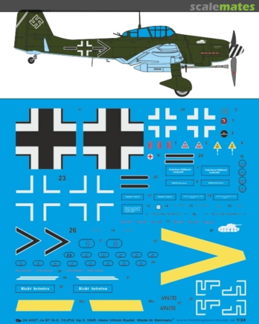 Boxart Ju 87 G-2, 10.(Pz) Sg2, Oblt. Hans Ulrich Rudel 32 4027 Peddinghaus-Decals Boxart Ju 87 G-2, 10.(Pz) Sg2, Oblt. Hans Ulrich Rudel 32 4027 Peddinghaus-Decals