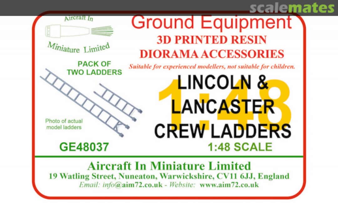 Boxart Lincoln & Lancaster Crew Ladders GE48037 Aircraft In Miniature Ltd Boxart Lincoln & Lancaster Crew Ladders GE48037 Aircraft In Miniature Ltd